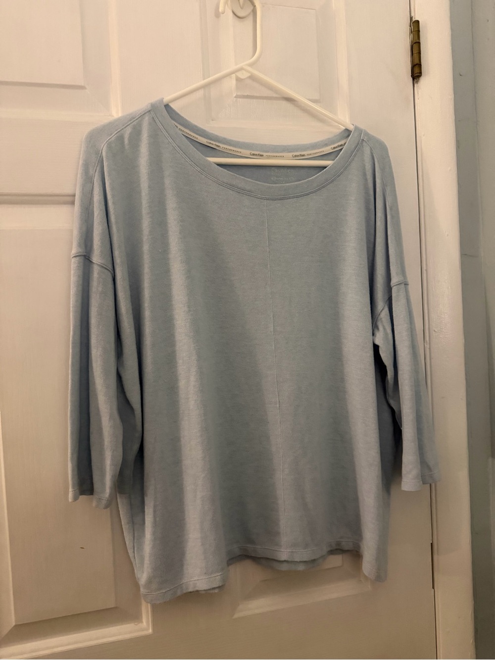 Calvin Klein Light Blue Relaxed Boatneck Sweatshirt size Large